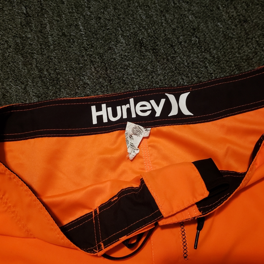 Hurley Neon Orange Swim Trunks Board Shorts 36